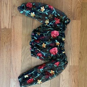 Floral Sheer Cropped top